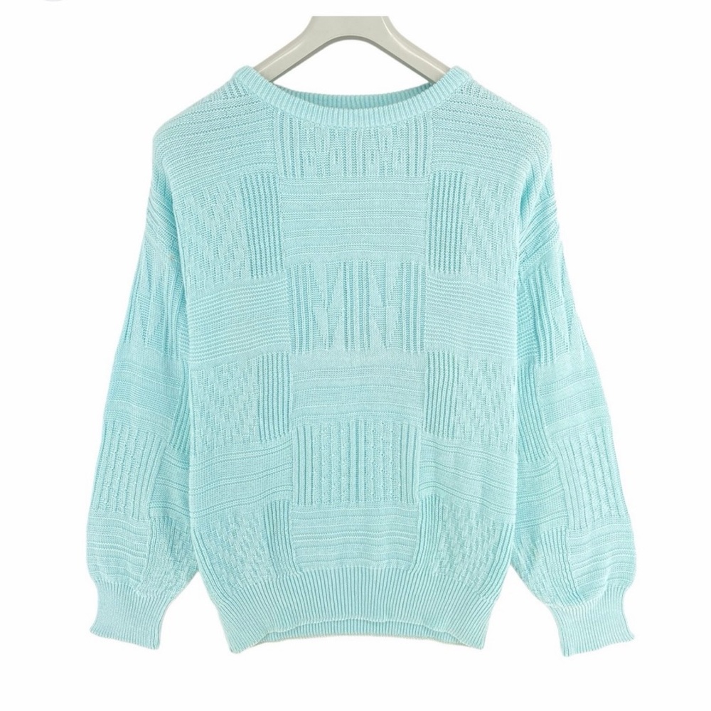 Vtg‎ 90s London Fog Knitwear of Distinction Men's Blue Green Crewneck Sweater L